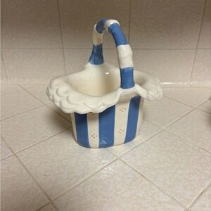 Andrea West for Sigma the Tastesetter Cache Pot, Desk Caddy, ceramic Basket